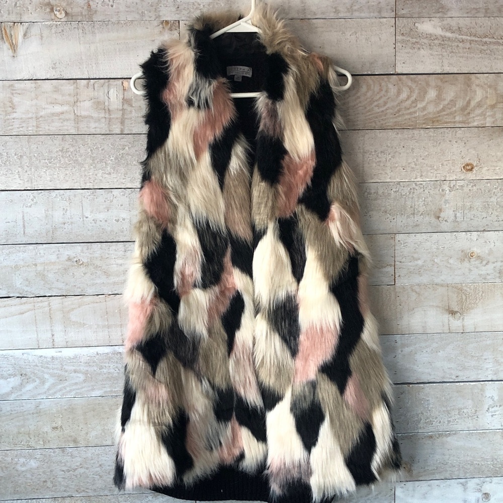 Joseph A. faux Fur long vest